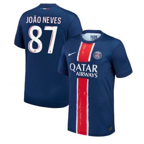 Fotbalové Dres Paris Saint-Germain Joao Neves #87 Domácí 2024-25 Krátký Rukáv